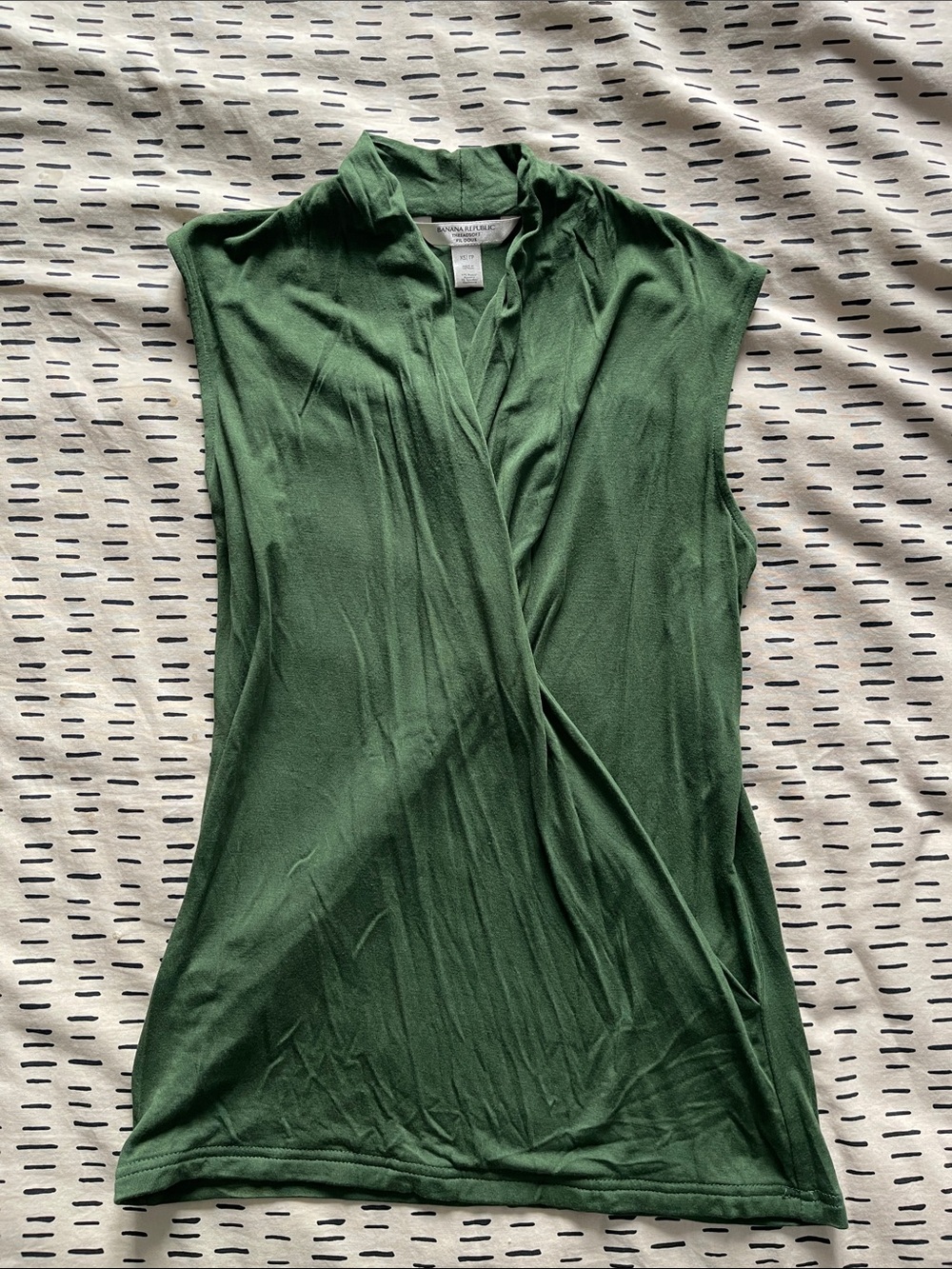 Banana Republic Green Sleeveless Draped Wrap Top